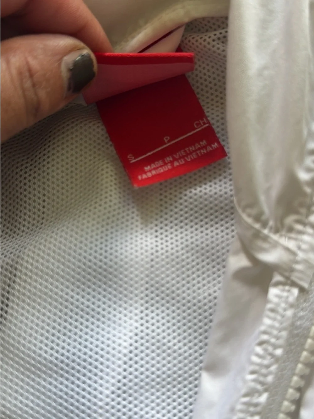 Nike Women's White and Gray Colorblock Hooded Windbreaker